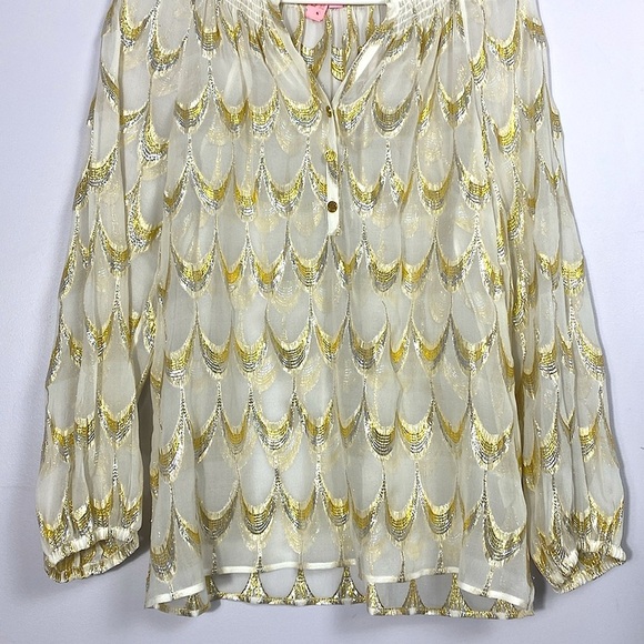 Lilly Pulitzer ELSA TOP, Gold & Silver Metallic Jacquard, small - Picture 4 of 16